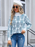 Angel Wings Flower Turtleneck Long Sleeve Sweater Trendsi