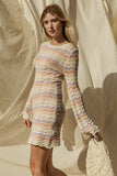 Round Neck Bell Sleeve Sweater Dress Gilli