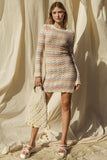 Round Neck Bell Sleeve Sweater Dress Gilli