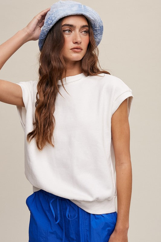 Short Sleeve Boxy Crew Neck Sweat Top Listicle