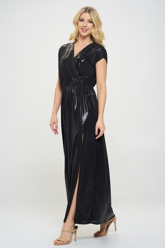 Made in USA Sleeveless Metallic Maxi Dress Renee C.