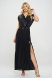 Made in USA Sleeveless Metallic Maxi Dress Renee C.