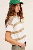 Lightweight Stripe Sweater Short Sleeve Top La Miel