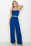 Capella Casual Bustier Cami Top & Slant Straight Pants Set