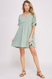 Jade By Jane Plus Size Short Sleeves Button Down V-Neck Short Dress Jade By Jane