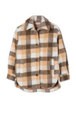 Plaid sherpa jacket with pockets Lilou