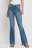 High Rise Slant Hem Flare Jeans VERVET by Flying Monkey