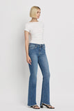 High Rise Slant Hem Flare Jeans VERVET by Flying Monkey