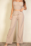 Capella Casual Bustier Cami Top & Slant Straight Pants Set