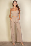 Capella Casual Bustier Cami Top & Slant Straight Pants Set