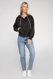 Acid Wash Fleece Cropped Zip-Up Hoodie ZENANA