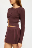 RIBBED ASYMMETRICAL CARDIGAN TOP Emory Park