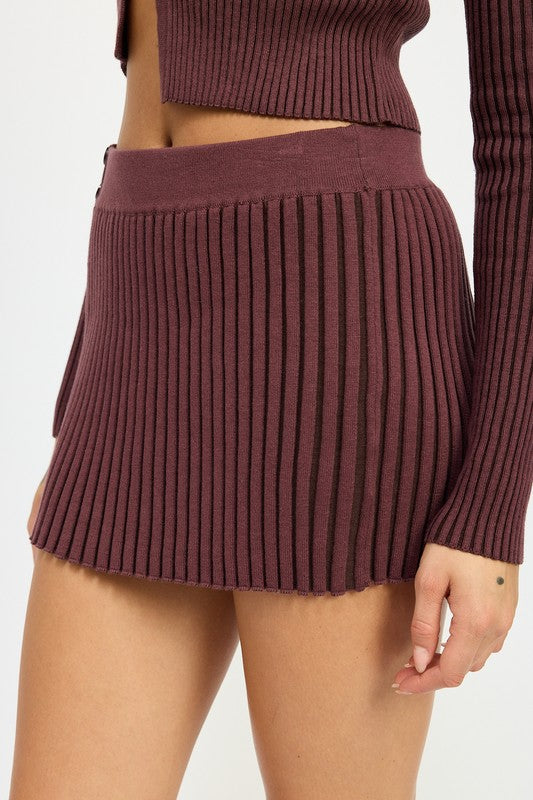 RIBBED KNIT MINI SKIRT Emory Park