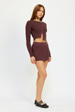 RIBBED KNIT MINI SKIRT Emory Park