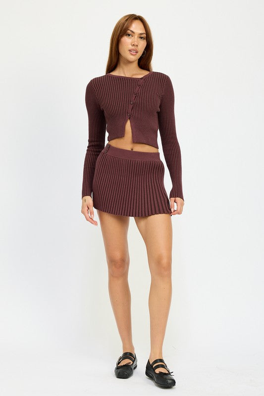 RIBBED KNIT MINI SKIRT Emory Park