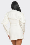 Ivory Puff Sleeve Blazer Dress Athina