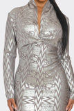 Metallic Zigzag Holiday Bandage dress Athina