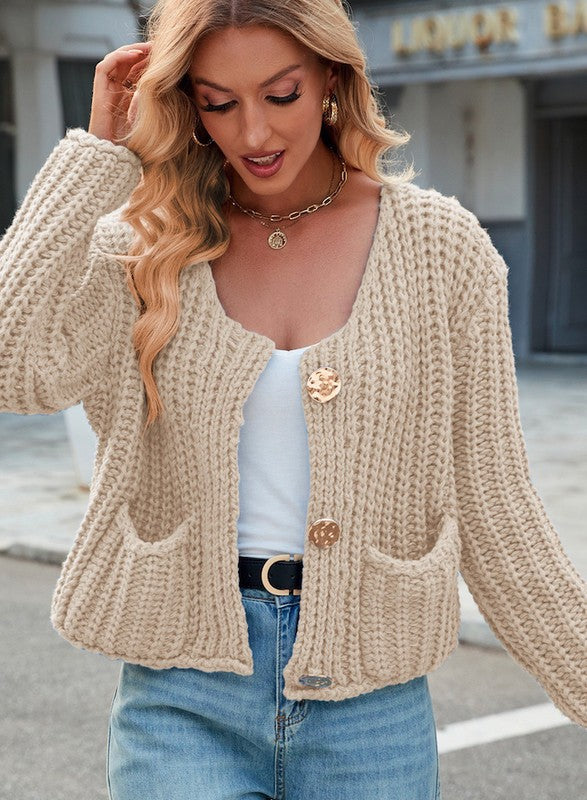 Cropped Knit Cardigan Miss Sparkling