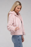 Ambiance Fluffy Zip-Up Teddy Sweater Hoodie Ambiance Apparel