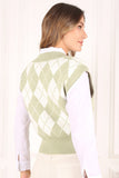 Knitted argyle sweater vest Lilou