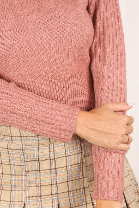 Crop mock neck sweater Lilou