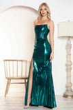 Juliet Luxe Metallic Strapless Slit Evening Gown JT2500A Juliet