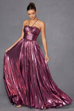 Juliet Radiant Pleated Luxurious Fabric Halter Neck Bodice Prom Dress JT2503A Juliet