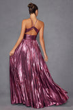 Juliet Radiant Pleated Luxurious Fabric Halter Neck Bodice Prom Dress JT2503A Juliet