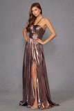 Juliet Radiant Pleated Luxurious Fabric Halter Neck Bodice Prom Dress JT2503A Juliet