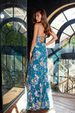 Juliet Floral Applique Sleeveless Slit Gown JT2505A Juliet