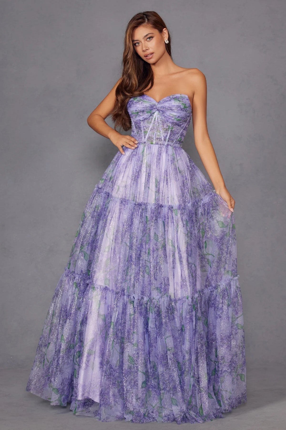 Juliet Print Strapless A-line Gown JT2507A Juliet