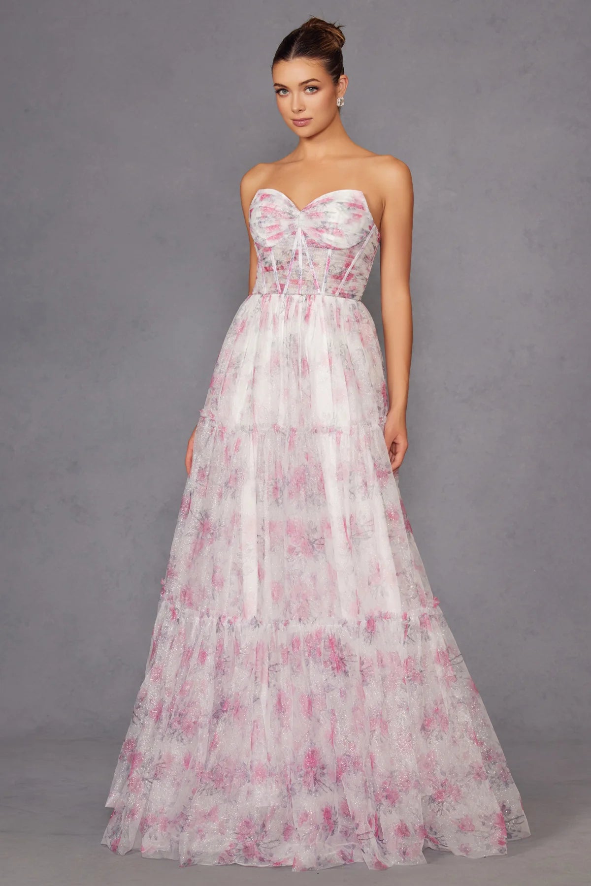 Juliet Print Strapless A-line Gown JT2507A Juliet