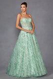 Juliet Glitter Print Strapless A-line Gown JT2547S Juliet