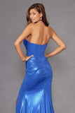 Juliet Strapless Sweetheart Neckline Bodice Fitted Sparkling Metallic Prom Dress JT2578H Juliet