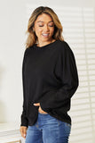 Double Take Seam Detail Round Neck Long Sleeve Top Trendsi