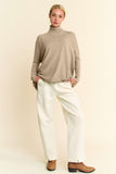 Davi & Dani Turtleneck Long Sleeve Knit Top Trendsi