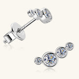 Moissanite 925 Sterling Silver Stud Earrings - Rosa Apparel