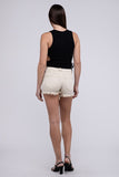 Zenana Acid Washed Frayed Cutoff Hem Shorts - Rosa Apparel