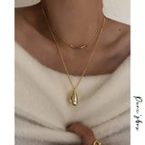 2 Pcs Set Waterdrop Irregular Necklaces - Rosa Apparel