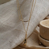 2 Pcs Set Waterdrop Irregular Necklaces - Rosa Apparel