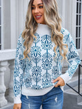 Angel Wings Flower Turtleneck Long Sleeve Sweater Trendsi