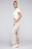 Ambiance Casual Everyday Wear Elastic-Waist Cargo Pants