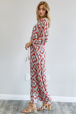 Printed Long Sleeve Loose Kimono Davi & Dani