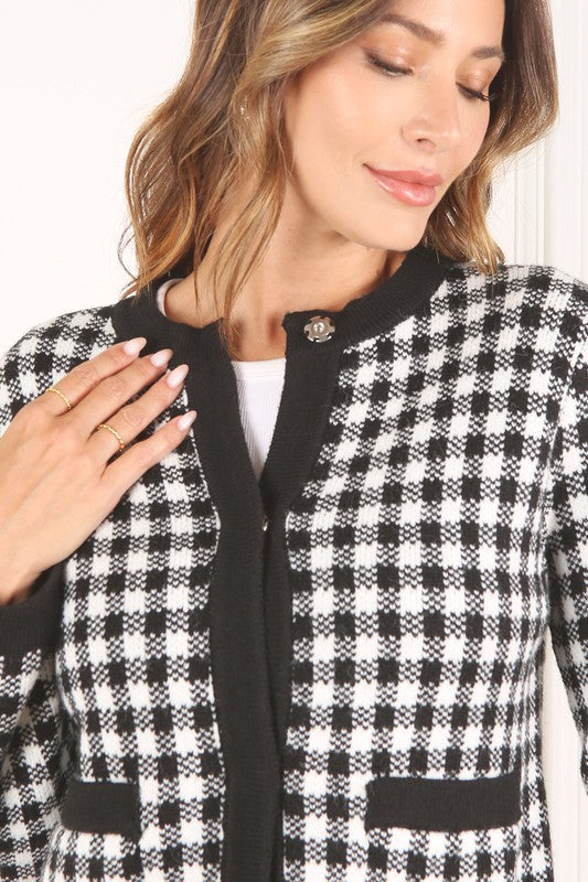 Black check knitted jacket Lilou