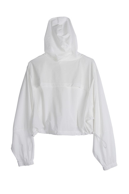 Lilou Long Sleeves Front Zipper Windbreaker With Hood