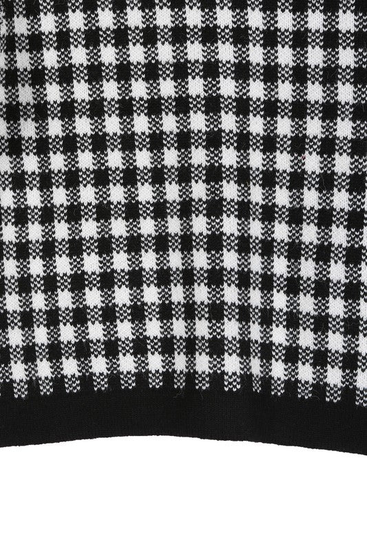 Black check knitted jacket Lilou