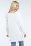 Hi-Low Hem Front Seam Sweater ZENANA