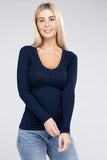 Essential V-Neck Long Sleeve T-Shirt Ambiance Apparel