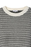 Herringbone Pattern Crew Neck Sweater Lilou