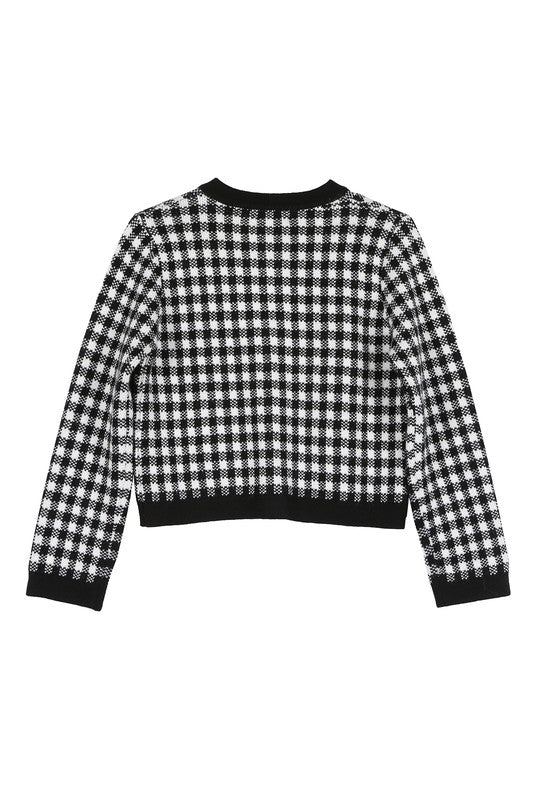 Black check knitted jacket Lilou